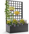 Metal Planter Box with Trellis,63"(H)*31.5(L)*15.8"(W) by TrellumeGardenHome