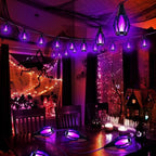 Flacchi Solar Flame String Lights - 42ft 15 LED Lights Outdoor Solar String Lights for Garden Patio Halloween Decoration (Purple, 42ft) - Image 7