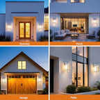 2 Pack White Dusk to Dawn Front Porch Lighting Fixtures Wall Mount, Sensor Outside Exterior Lights for House, Outdoor Lantern Lamp, Waterproof Wall Sconce Lights, Coach Light for Garage Entryway - Image 7