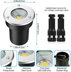 LED Landscape Lights, 12 Pack 7W Ground Lights With 24 Connectors, Low Voltage In-Ground Well Pathway Lighting, Daylight White, Waterproof for Driveway, Deck, Garden - Image 3