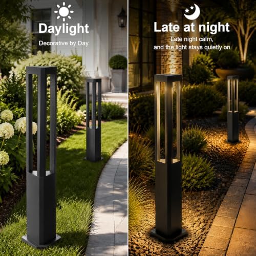 Landscape Pathway Lights Modern Black Path Light Cone LED Bollard Lighting Fixture Outdoor Sideway Lighting With Aluminum Housing Walkway Lamps Waterproof 3000k Lawn Light For Garden Yard House Park - Image 7