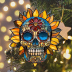 Floral Sugar Skull Acrylic Suncatcher - Image 6