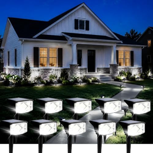AUDERWIN Solar Spot Lights Outdoor Waterproof 10 Pack Cool White by AUDERWIN