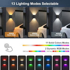 4Pack Solar Wall Lights Outdoor, 13 Modes Dusk to Dawn Up Down Wall Sconce - Image 3
