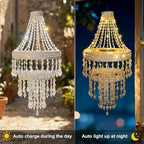 Solar Crystal Hanging Chandelier Outdoor Decorative Garden Light - Image 4