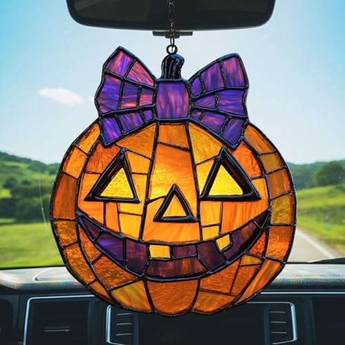 Jack-o'-Lantern Purple Tie Acrylic Suncatcher - Image 5