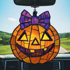 Jack-o'-Lantern Purple Tie Acrylic Suncatcher - Image 5