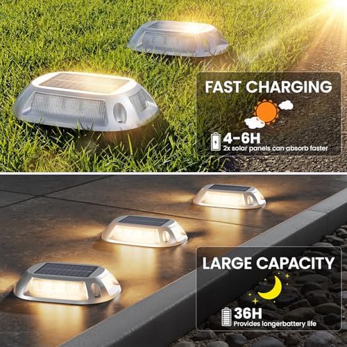 VOLISUN Solar Driveway Lights with Remote 8 Pack, 9 Colors in 1 Led IP67 Waterproof Outdoor Warning Dock Deck Lights for Driveway Sidewalk Pathway Step RGB (9colors, 8pack) - Image 4