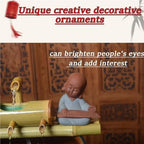 Solar Bamboo Fountain Decor, Creative Ornaments with Ceramic Monk 4 Water Outlets for Indoor Backyard Lawn,50in - Image 5