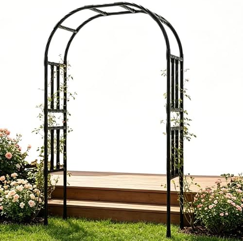 Thickened Metal Garden Arch-59L*94.5H,Trellis for Climbing Plants Outdoor by TrellumeGardenHome