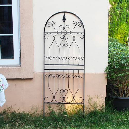 Trellis for Climbing Plants 59" H x 22" W Metal Unique Design Decorative Garden Structure Weather-Resistant Trellises Outdoor Decor Flowers Roses Vine Ivy Clematis 1 Pack by SCENDOR