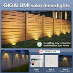 GIGALUMI Solar In-Ground Fence Lights Waterproof 16 Pack Warm White - Image 2