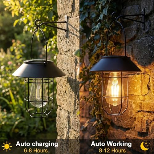 Solar Lanterns Outdoor Waterproof,2 Pack Hanging Solar Lights - Image 5