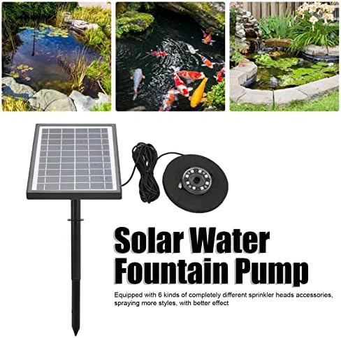 Pilipane Solar Fountain Pump with Battery Backup 5000mAh, 7W Solar Bird Bath Fountain with LED Lights, Solar Birdbath Fountain Pump for Pond, Fish Tank，Fountains Garden Decor - Image 2