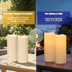 Wondise Large Solar Candles Outdoor Waterproof 5"x12", Dusk to Dawn - Image 3
