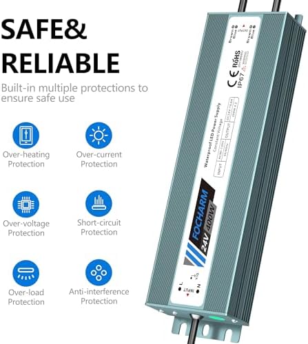 LED Power Supply 400W: AC90-130V to 24V DC 16.6A IP67 - Image 4