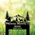 Personalized Hunter Grave Marker Forest Scene Deer Hunter Memorial Garden Stake 8-24 inch Hunter Dad Loss Gift, Hunter Memorial Gift Loss of Loved One (Forest Scene Deer Hunter) - Image 4