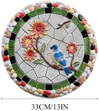 Colorful Garden Stepping Stones for The Lawn, Decorative Stepping Stones with Animal and Plant, Funny Dragonfly Garden Decor, Round Butterfly Garden Stones(B) - Image 2