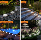 Siatom Solar Ground Lights 12 Pack, IP68 Waterproof Solar In-Ground Light for Outdoor, Flat Landscape Lighting, Garden Disc Light for Pathway, Walkway, and Yard - 12 Pcs (Cool White) - Image 7