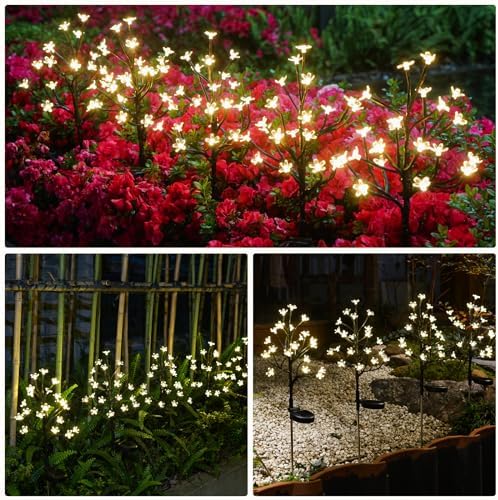 6 Pack Solar Lights Outdoor Waterproof, Garden Lights Solar Flowers - Image 4