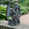 OLOMA Guardian Weeping Angel Concrete Garden Statue Kneeling Crying Cherub Sculpture Outdoor Memorial Grave Decor Religious Lawn Ornament Cemetery Headstone Tribute Art Handcrafted Spiritual Figurine by OLOMA