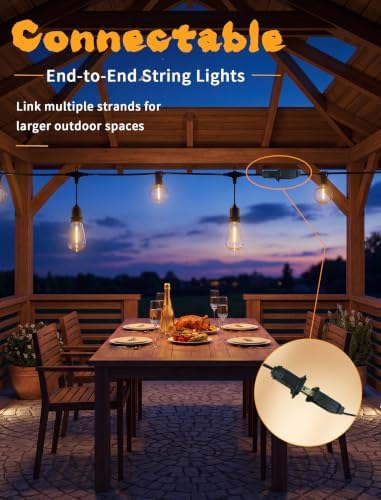 30FT 19-Light T Shape Outdoor String Lights, ST38 G40 Patio Lights - Image 5