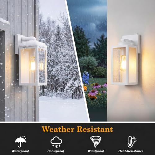 BesLowe Upgraded Dusk to Dawn Outdoor Wall Lights, White, 2-Pack - Image 4