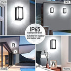 Sytmhoe Porch Lights Outdoor Wall Sconce, 24W 2400LM 5000K Modern LED Porch & Patio Lights, Aluminum Exterior Light Fixture Matt Black IP65 Waterproof for Hallway House Backyard Garage Lighting. - Image 3