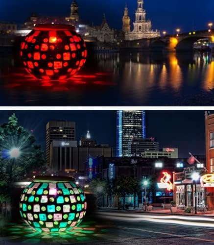 yuans Solar Table Light, Solar Mosaic Lights Color Changing Solar Glass Ball Garden Lights Waterproof Solar Night Lights Table Lamps (I) - Image 3