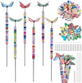 FREEBLOSS 140Pcs Beaded Garden Stakes Kit DIY Fairy Wand Garden Stake Beads Kits Butterfly Beaded Stakes with 100pcs Colorful Beads DIY Yard Stake for Outdoor Decoration by FreeandCreativeCraftsArt