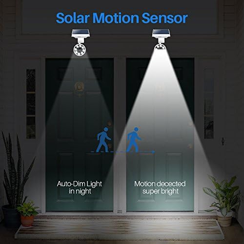 Solar Motion Sensor Light Outdoor Waterproof of 2, Solar Motion Lights Aluminum Cameras Fill Flood Security Spotlights for Deck Yard Fence Patio Stairs Garden Camp - Image 2