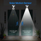 Solar Motion Sensor Light Outdoor Waterproof of 2, Solar Motion Lights Aluminum Cameras Fill Flood Security Spotlights for Deck Yard Fence Patio Stairs Garden Camp - Image 2