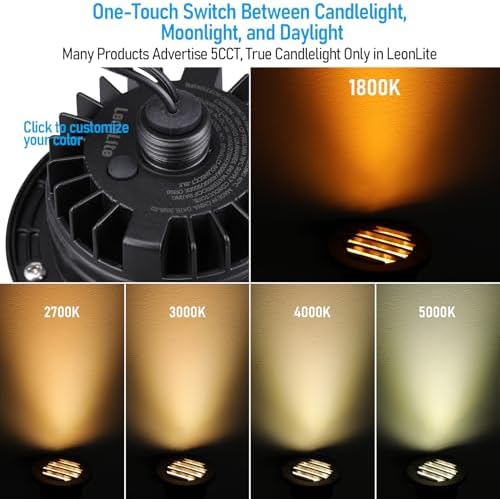 LEONLITE 6-Pack Dia. 4 Inch 5CCT Well Light Grated Top Black - Image 3