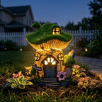 Topadorn Solar Fairy House Garden Statue with LED Light, Outdoor Decor - Image 3