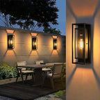 mirrea 18" Modern Outdoor Porch Wall Light, Matte Black, Pack of 4 by mirrea
