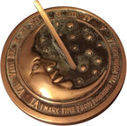 Moon and Stars Outdoor Indoor Garden Sundial, Solid Brass with Verdigris Highlights, 8.5-Inch Diameter by Unknown