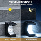 Solar Step Lights, IP65 Waterproof Auto On Off, Monocrystalline Solar Panel No Drill Install 8H Long Lasting, Crescent Shape Outdoor Lights for Stairs Patio Yard Porch Deck (6, Pure White) - Image 5