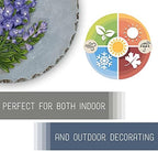 NAT & Jules Floral Colorful Dimensional Indoor Outdoor 12 inch Round Cast Resin Decorative Garden Stepping Stone, Patio, Walkway Sculpture Yard Art, Bluebonnet - Image 4