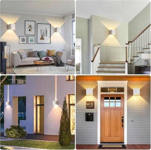 20W Outdoor Wall Lights 3CCT Adjustable,Up and Down Wall Sconce 4 Pack - Image 3