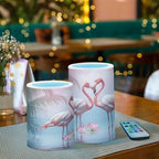 YETTASBIN Flamingo Flameless Candles with Remote Control and Timer, Adjustable Brightness Long Lasting Battery Operated LED Pillar Candles for Indoor Outdoor Party Home Decor, 2 Pack - Image 6