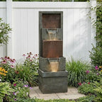 Hamiedun 39.3”H Outdoor Garden Waterfall Fountain-Indoor Water Fountain with LED Lights, for Gardens, Landscaping, Patios, Balconies, Office,and Lawns for a Calming Oasis in Outdoor Living Art Decor - Image 7