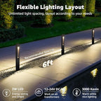 SUNVIE All-In-One LED Low Voltage Landscape Lighting Kit 12 Pack Low Voltage Pathway Lights with 60W Transformer ETL Listed 100FT Wire for Path Garden, Waterproof Pathway Lights Wired, 3000K, Aluminum - Image 2