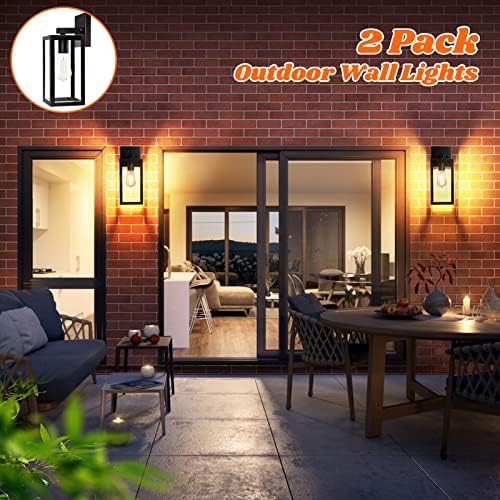 2-Pack Outdoor Lights for House, Waterproof Bronze Exterior Light Fixtures with Clear Glass, Anti-Rust Outside Wall Lanterns Sconces, Front Porch Lights for Garage Doorway, Bulbs Not Included - Image 4
