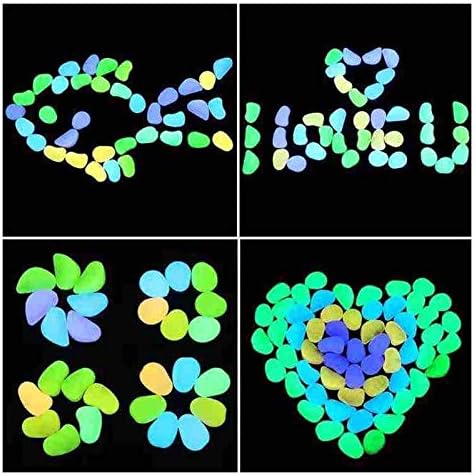 Glowing Stone 100pcs Mixed Color Glowing Pebbles, Glowing Rocks in The Dark, Resin Gravel Decorations for Indoor Plants in Aquarium Garden Lawn (Color : Style 2) - Image 7