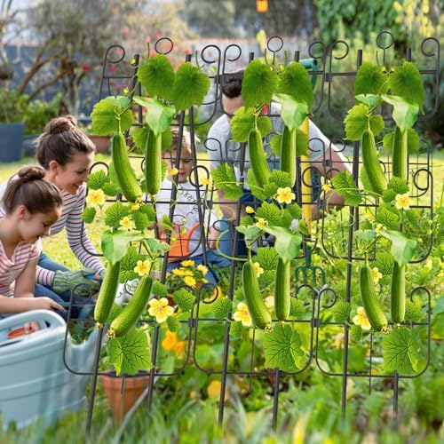 Cucumber Trellis for Raised Bed, Metal Rustproof A-Frame Garden Trellis, Outdoor Heavy Duty Climbing Plants Support for Cucumber, Vegetables, Vine, Expandable Height & Width - Image 4
