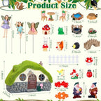 Suzile 50 Pcs Solar Fairy House Garden Accessories Set, Stone House - Image 2