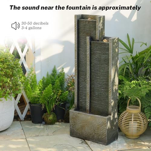 Bumilgar Indoor Water Fountain 35.4-Inch Modern Rectangular Waterfall - Image 4