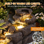 Outdoor Garden Water Fountain, 5-Tier Rock Natural Waterfall - Image 6