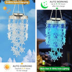 Christmas Wind Chimes for Outside,Solar Snowflakes Hanging Mobile Decor - Image 3