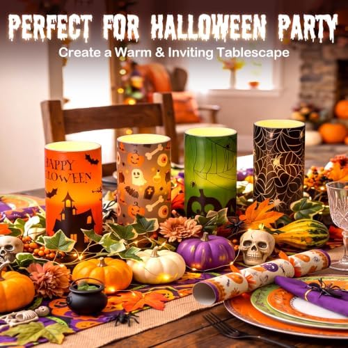 Fumete 6 Pack Halloween Flameless LED Pillar Candles 3x6 Timer Remote 4/6h - Image 5